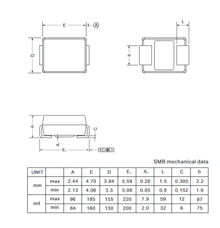 SS36B CTK диод Шоттки 60 В, 3 А, DO-214AA (SMB)