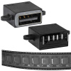 Разъём USBA-4F C IPX8-002, 4 контакта, 1.5 А, 30 В, корпус пластиковый черный с проушинами под крепление