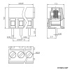 Винтовой клеммный блок RUICHI XY302V-03P на 3 клеммы M2, шаг 3.5 мм, лифт, 9 А, 24-16 AWG