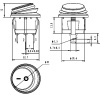 Клавишный переключатель RUICHI SB040-12V, IP65, ON-OFF, диаметр 20.2 мм, синий