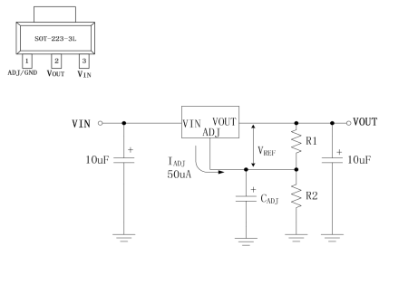 AMS1117-1.2 SLKOR линейный стабилизатор напряжения, 1.2 В, 0.8 А, Vdrop = 1.4 В, SOT-223