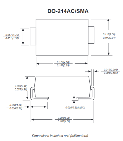 SK34 KUU диод Шоттки 40 В, 3 А, DO-214AC (SMA)