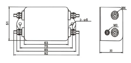 RUICHI CW4L2-20A-S сетевой EMI/RFI фильтр, однофазный, 250VAC, 20A, двухкаскадный, высокопроизводительный, компактный