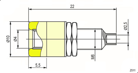 Гнездо RUICHI Z011 4 мм panel jack чёрный, на панель под пайку
