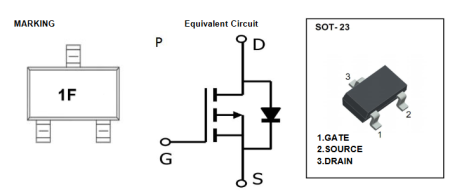 IRLML6401 KUU полевой транзистор (MOSFET), P-канал, -12 В, -4.3 А, SOT-23