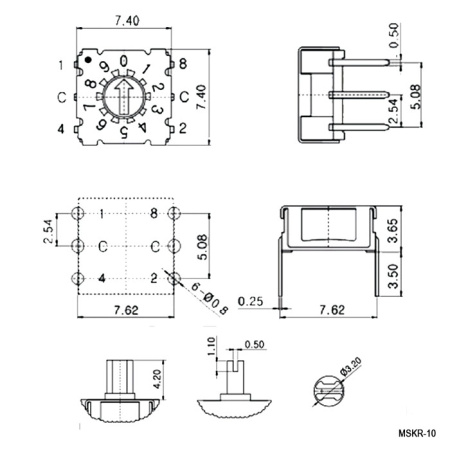 DIP-переключатель RUICHI MSKR-10