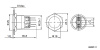 Кнопка антивандальная RUICHI GQ22PF-11/N, ON-(OFF)+OFF-(ON), рабочая температура -25…+55 °C, никелированная латунь