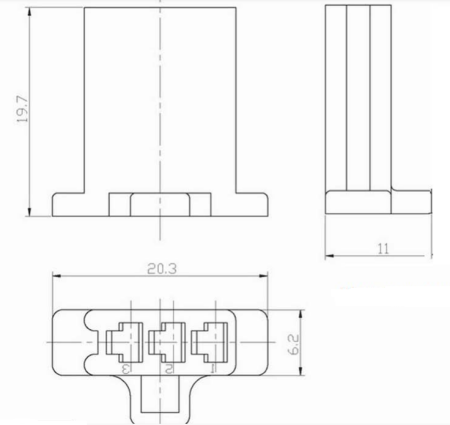Разъём авт. соединитель RUICHI DJ7031A-2.8-21, 12/ 24 (DC) В