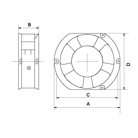 Вентилятор RQA 172x150x50HSL 110VAC