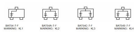 BAT54С KUU диод Шоттки (2 диода, общий катод), 30 В, 200 мА, SOT-23