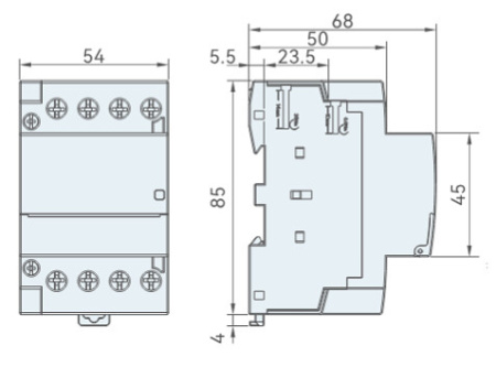 Модульный электронный контактор RUICHI STR63-40 4NO 63А 230В катушка, 500В, AC-7a/AC- 7b, DIN-рейка 35 мм, IP20