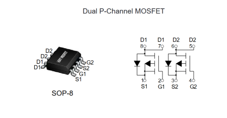 IRF9358 HXY сборка полевых транзисторов (MOSFET), P+P канал, -30 В, -11 А, 18 мОм, 22 нКл, SOP-8