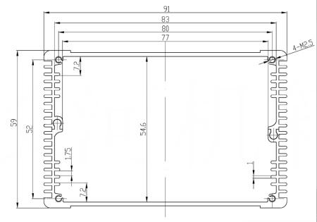 Корпус для РЭА приборный из алюминиевого профиля ZTM-ELECTRO Z35B-22, 100x91x59 мм