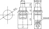 Кнопочный переключатель RUICHI PBS-13B, OFF-(ON), красный