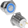 Кнопка антивандальная RUICHI GQ16F-10E/J/B/N, OFF-(ON), рабочая температура -25…+55 °C, никелированная латунь