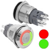 Кнопка антивандальная RUICHI GQ19B-10E/RG/N off-(on), рабочая температура -25…+55 °C, никелированная латунь, двухцветная (RG) подсветка