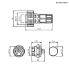 Герметичный разъем SZC, комплект, SZC16B-4P-M-FB, кабель-блок, ip67, 4 pin, байонетное соединение