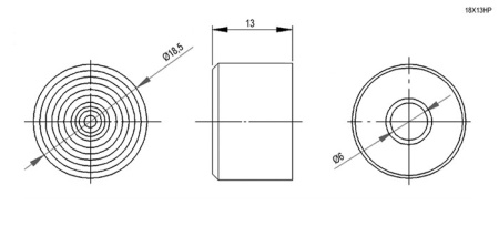 Ручка приборная RUICHI 18X13HP, на вал с зубцами