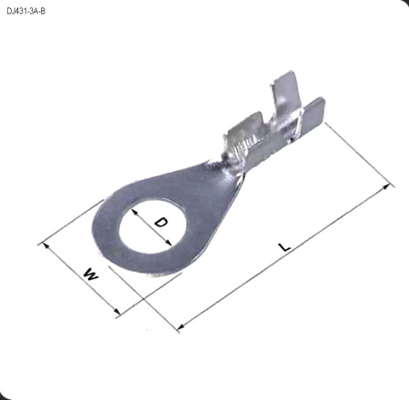 Наконечник кольцевой неизолированный RUICHI DJ431-3A-B, 1,0-1,5 мм2, латунь луженая