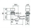 Кнопочный переключатель RUICHI DS-438, ON-(ON)