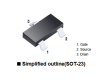 FDV301N SLKOR полевой транзистор (MOSFET), N-канал, 25 В, 0.22 А, 4000 мОм, SOT-23
