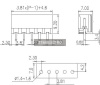 Разъемный клеммный блок на плату ZTM-ELECTRO ZCH381V-06P ( 15EDGVC-3.81-06P / 15EGTVC-3.81-06P ), вилка (M), 6 контактов, шаг 3.81 мм