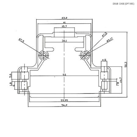 Корпус к разъёму D-SUB PLASTIC CASE (DPT-50C), пластик