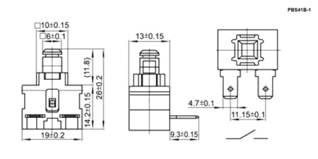 Кнопочный переключатель RUICHI PBS41B-1