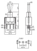 Микротумблер RUICHI MTS-102-A2T, ON-ON, SPDT, 3 А, 250 В, 20 мОм, установочное отверстие 6,4 мм, 3 контакта