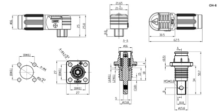 Разъем для накопления энергии RUICHI CN06 (120A)