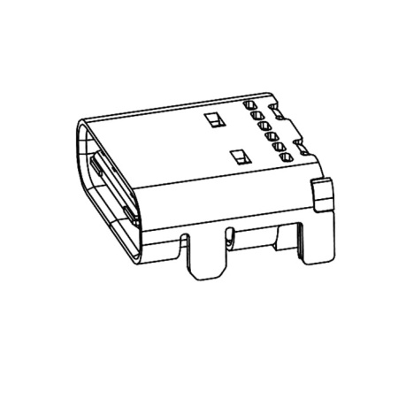 Разъём USB RUICHI USB3.1 TYPE-C 24PF-014, 24 контакта
