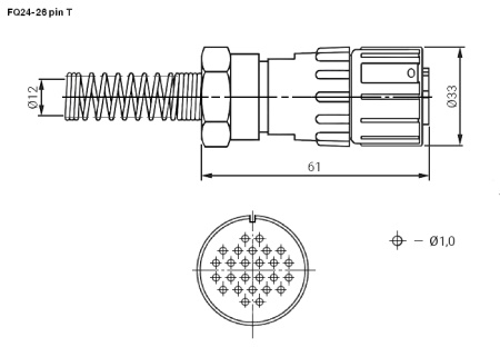 Разъём быстроразъёмный RUICHI FQ24-26pin TK-12, 26-ти контактный