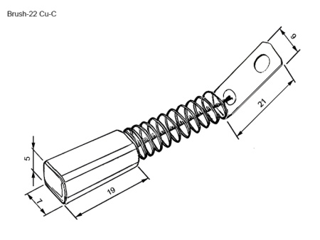 Графитовая щетка для электродвигателя RUICHI 22 Cu-C
