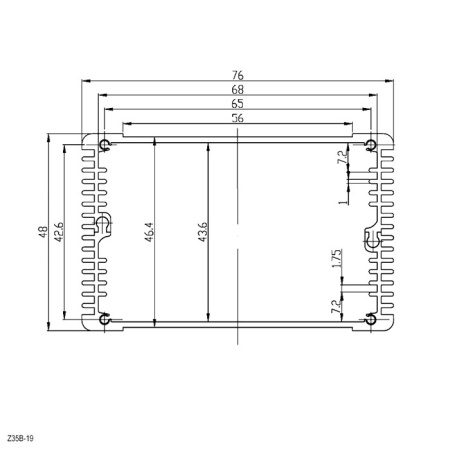 Корпус для РЭА приборный из алюминиевого профиля ZTM-ELECTRO Z35B-19, 100x76x40 мм