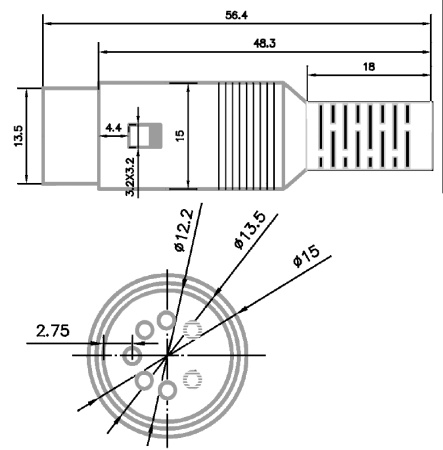 Разъём DIN RUICHI 7-0251 5p, 1А