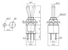 Микротумблер RUICHI SMTS-202-A2, ON-ON, DPDT, 3 А, 250 В, 50 мОм, установочное отверстие 5 мм, 6 контактов