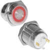 Кнопка антивандальная RUICHI GQ16F-10E/J/R/N, OFF-(ON), рабочая температура -25…+55 °C, никелированная латунь