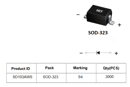 SD103AWS KUU диод Шоттки 40 В, 0.35 А, SOD-323