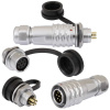Комплект быстросъемного разъема push-pull кабель-блок RUICHI SR12-12/MF7P, 7-ми контактный, диаметр кабеля 4-6,5 мм, 5 А, IP67, -40…+85°С, корпус хромированная латунь