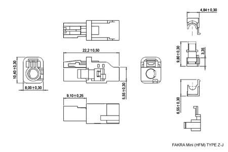 Высокочастотный разъем RUICHI серии FAKRA Mini (HFM) TYPE Z-J (розетка)
