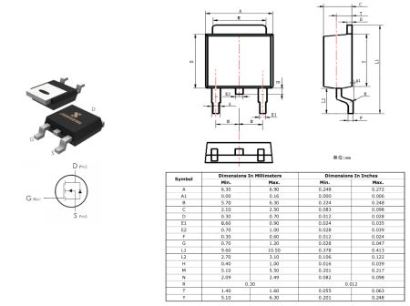 JSM50N06D (50N60) JSMSEMI полевой транзистор (MOSFET), N-канал, 60 В, 50 А, 15 мОм, 32 нКл, TO-252 (DPAK)