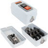 Кнопочный пост RUICHI GB7-B102, 2-х местный, N/C+N/O - пуск/остановка электрооборудования, IP40, 10 А, 103Х61х50.5 мм, открытой установки, серый, кнопка черная "ON", кнопка красная "OFF"