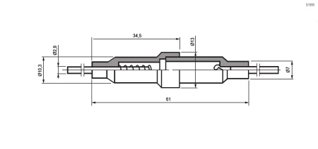 Держатель предохранителя RUICHI S1059, 6.35x31.8 мм, 10 А, 250 В, проводной