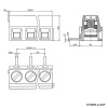 Винтовой клеммный блок RUICHI XY304R-A-03P на 2 клеммы M3.0, шаг 5 мм, лифт, 12 А, 26 - 14 AWG