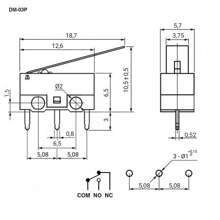Микропереключатель RUICHI DM-03P