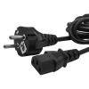 Сетевой шнур RUICHI SCZ, вилка прямая CEE7/7 - гнездо прямое IEC C13, 1.8 м, 3х0.75 мм2 черный