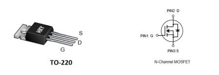 IRLZ44NPBF HXY полевой транзистор (MOSFET), N-канал, 60 В, 60 А, 20 мОм, TO-220