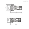 Герметичный разъем SZC, комплект, SZC16B-2P-F-M, кабель-кабель, ip67, 2 pin, байонетное соединение