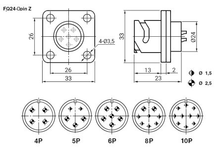 Разъём быстроразъёмный RUICHI FQ24-10pin ZJ, 10-ти контактный