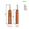 Пост 6-ти кнопочный на кабель RUICHI GB8-B106, 50х70х260 мм, 250 В, 5 А, 50 мОм, -25…+70 °С, пластик, крышка ABS, оранжевый